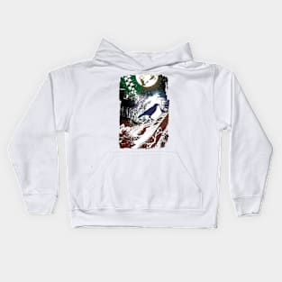 Scary Night Black Crow Kids Hoodie